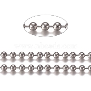 3.28 Feet 304 Stainless Steel Ball Chains, with Card Paper, Stainless Steel Color, 8mm(X-CHS-E021-13L-P)