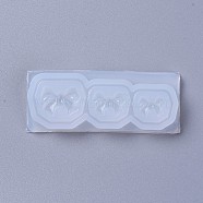 Food Grade Silicone Molds, Resin Casting Molds, For UV Resin, Epoxy Resin Jewelry Making, Bowknot, White, 63x25x8mm, Bowknot: 10x16mm, 8x13mm and 7x10mm(DIY-L026-050)
