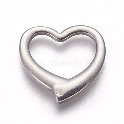 304 Stainless Steel Linking Rings, Heart, Stainless Steel Color, 24x24x3.5mm(STAS-P231-22P)