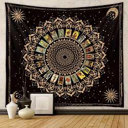 Sun Constellation and Star Tarot Tapestry, Polyester Bohemian Astrology Wall Tapestry, for Bedroom Living Room Decoration, Rectangle, Black, 730x950mm(PW23040467504)