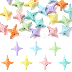 21Pcs 7 Colors Spray Painted Alloy Beads, Star, Mixed Color, 12x10x5mm, Hole: 1.8mm, 3pcs/color (FIND-YW0012-67)