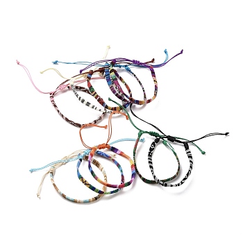 Cotton Ethnic Tribal Braided Bracelet, Boho Wristbands for Women, Mixed Color, Inner Diameter: 2~3-5/8 inch(5~9.3cm)