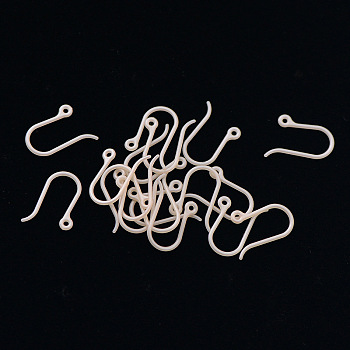 Plastic Earring Hooks, Ear Wire, with Horizontal Loop, Old Lace, 11x9x0.6mm, 22 Gauge, Hole: 0.9mm