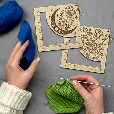 Wooden Square Frame Crochet Ruler(DIY-WH0537-002)-5