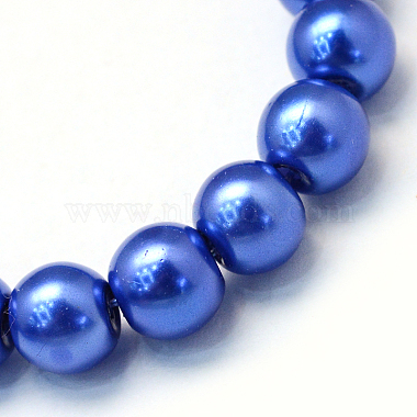 Baking Painted Pearlized Glass Pearl Round Bead Strands(X-HY-Q330-8mm-28)-2