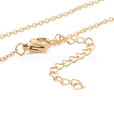 Ожерелье с подвеской в виде сердца из натуральной раковины с 304 цепочкой из нержавеющей стали для женщин(NJEW-C016-05G)-4