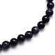 Synthétiques goldstone bleu perles rondes brins(X-G-O047-11-4mm)-1