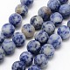 Brins de perles rondes en jaspe de tache bleue naturelle(G-D679-8mm)-1