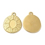 Real 18K Gold Plated Oval 304 Stainless Steel Pendants(X-STAS-L020-025G)