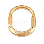 304 Stainless Steel with Crystal Rhinestone Pendants, Vachette Clasp Charms, Golden, 36.5x29x4.5mm(SA-CBABA5E-09G)