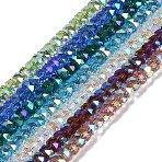 Electroplate Glass Beads Strands, Pearl Luster Plated, Faceted, Rondelle, Mixed Color, 2.4~3.2x4mm, Hole: 1mm, about 147~152pcs/strand, 39~45cm(GLAA-Q105-03)