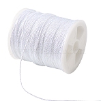 1 Roll Polyester Sewing Thread, 9-Ply Polyester Cord for Jewelry Making, White, 0.6mm, about 18.59 Yards(17m)/Roll(OCOR-YW0001-08F)