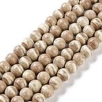 Natural Rainbow Alashan Agate Beads Strands, Dyed, Two Tone, Round, Light Khaki, 8mm, Hole: 0.7mm, about 50pcs/strand, 15.94 inch(40.5cm)(G-NH0022-A10-02)