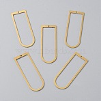 Brass Pendants, Arch Charm, Raw(Unplated), 44x16.5x0.8mm, Hole: 1.4mm(KK-WH0062-65B-C)