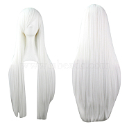 31.5 inch(80cm) Long Straight Cosplay Party Wigs, Synthetic Heat Resistant Anime Costume Wigs, with Bang, White(OHAR-I015-11D)