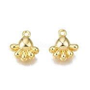 Brass Charms, Nickel Free, Foot, Real 18K Gold Plated, 11.5x10.5x4mm, Hole: 1.2mm(KK-N231-318)