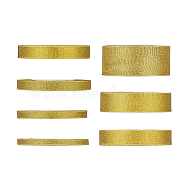 Glitter Metallic Ribbon, Sparkle Ribbon, DIY Material for Organza Bow, Double Sided, Gold, 7rolls/set(ORIB-TA0001-02G)