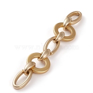 Handmade Opaque Spray Painted Acrylic Link Chains, with Spray Painted CCB Plastic Quick Link Connector, Gold, 31.5x4.5mm, 23x16x9mm, 35x19x6mm,  39.37 inch(1m)/strand(AJEW-JB00869-02)
