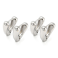 Rack Plating Brass Triangle Hoop Earrings, Lead Free & Cadmium Free, Platinum, 16.5x5.5mm(EJEW-Q779-02P)