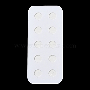 10-Hole Acrylic Pearl Display Board Loose Beads Paste Board, with Adhesive Back, White, Rectangle, 11x5x0.15cm, Inner Size: 1cm in diameter(ODIS-M006-01D)