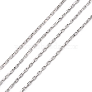 304 Stainless Steel Box Chains, Unwelded, Stainless Steel Color, 3x1.5x0.8mm(CHS-A003A-1.5mm)