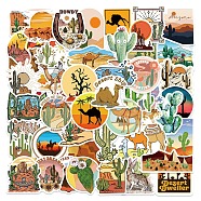 50Pcs Desert Theme PVC Self Adhesive Stickers Set, Waterproof Cactus Decals, for Water Bottles, Laptop, Luggage, Cup, Computer, Mobile Phone, Skateboard, Guitar, Mixed Color, 45~54x53~63x0.1mm(STIC-C003-02)