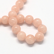 Natural Dyed Yellow Jade Gemstone Bead Strands, Round, Dark Salmon, 8mm, Hole: 1mm, about 50pcs/strand, 15.7 inch(G-R271-8mm-YXS02)