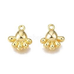 Brass Charms, Nickel Free, Foot, Real 18K Gold Plated, 11.5x10.5x4mm, Hole: 1.2mm(KK-N231-318)