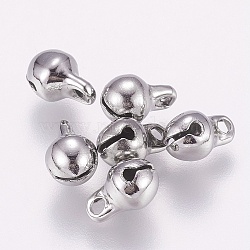 304 Stainless Steel Bell Charms, Stainless Steel Color, 9x5x5mm, Hole: 1.5mm(STAS-E144-079P-A)