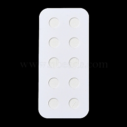 10-Hole Acrylic Pearl Display Board Loose Beads Paste Board, with Adhesive Back, White, Rectangle, 11x5x0.15cm, Inner Size: 1cm in diameter(ODIS-M006-01D)