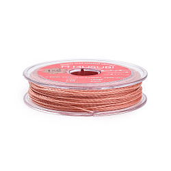 2-Ply Round Waxed Cotton Thread Cords, Import From Japan, Light Salmon, 0.5mm, about 21.87 Yards(20m)/Roll(YC-T004-01A-26)