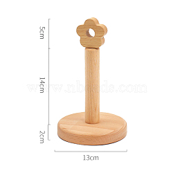 Wood Flower-Shaped Scrunchie Display Holders, with Flat Round Base, Hair Tie Accessories Organizer, BurlyWood, 13x21cm(CON-PW0003-01C)