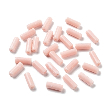 Opaque Acrylic Beads, Two Tone, Column, Lavender Blush, 13.5x4.7mm, Hole: 1.4mm