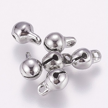 304 Stainless Steel Bell Charms, Stainless Steel Color, 9x5x5mm, Hole: 1.5mm