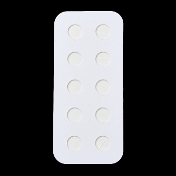 10-Hole Acrylic Pearl Display Board Loose Beads Paste Board, with Adhesive Back, White, Rectangle, 11x5x0.15cm, Inner Size: 1cm in diameter