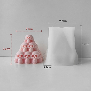 DIY Silicone Statue Candle Molds, For Candle Making, Skull, Triangle, 9.2x9.2x8.7cm