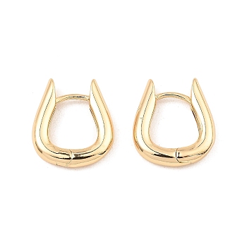 Brass Hoop Earrings, Teardrop, Light Gold, 17x15.5x3mm