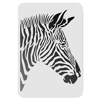 Large Plastic Reusable Drawing Painting Stencils Templates, for Painting on Scrapbook Fabric Tiles Floor Furniture Wood, Rectangle, Zebra Pattern, 297x210mm