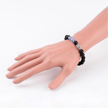 Natural Lava Rock Bead Stretch Bracelets(BJEW-JB02273)-4
