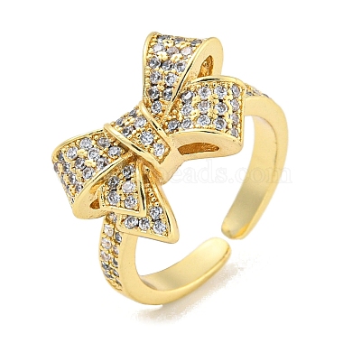 Clear Bowknot Brass+Cubic Zirconia Finger Rings