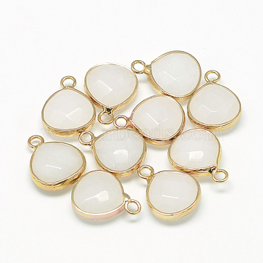 Golden Ivory Drop White Jade Pendants