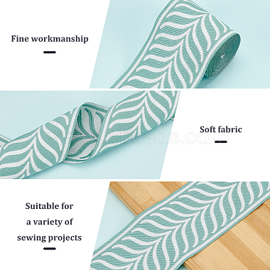 Polyester Jacquard Leaf Ribbon(SRIB-FG0001-21C)-4