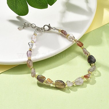 Natural Auralite Beads Bracelets for Women(BJEW-H623-02S-13)-2