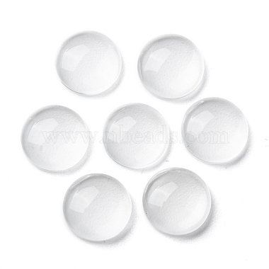 Transparent Glass Cabochons, Clear Dome Cabochon for Cameo Photo Pendant  Jewelry Making, Clear, 9.5~10x3.5mm