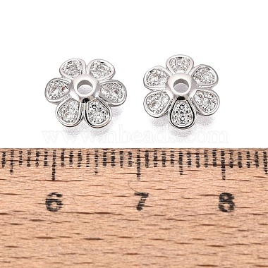Brass Micro Pave Clear Cubic Zirconia Bead Caps(KK-Q071-07P-02)-3