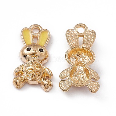 Golden Gold Rabbit Alloy+Enamel Pendants