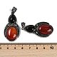 Natural Carnelian(Dyed & Heated) & Obsidian Pendants(G-I370-08AS-09)-3