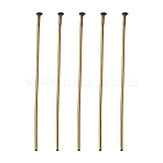 Iron Flat Head Pins, Cadmium Free & Nickel Free & Lead Free, Antique Bronze, 50x0.75~0.8mm, 20 Gauge, about 4200pcs/1000g, Head: 2mm(IFIN-R217-0.7x50-AB-NF)