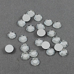Transparent Acrylic Rhinestone Cabochons, Flat Back & Back Plated, Faceted, Half Round, Clear, 6x2mm, about 5000pcs/bag(GACR-S006-6mm-01)