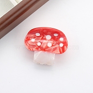 Cute Mushroom Cellulose Acetate Claw Hair Clips, for Women Girl Thick Hair, Red, 42x50x35mm(PW-WG24556-03)